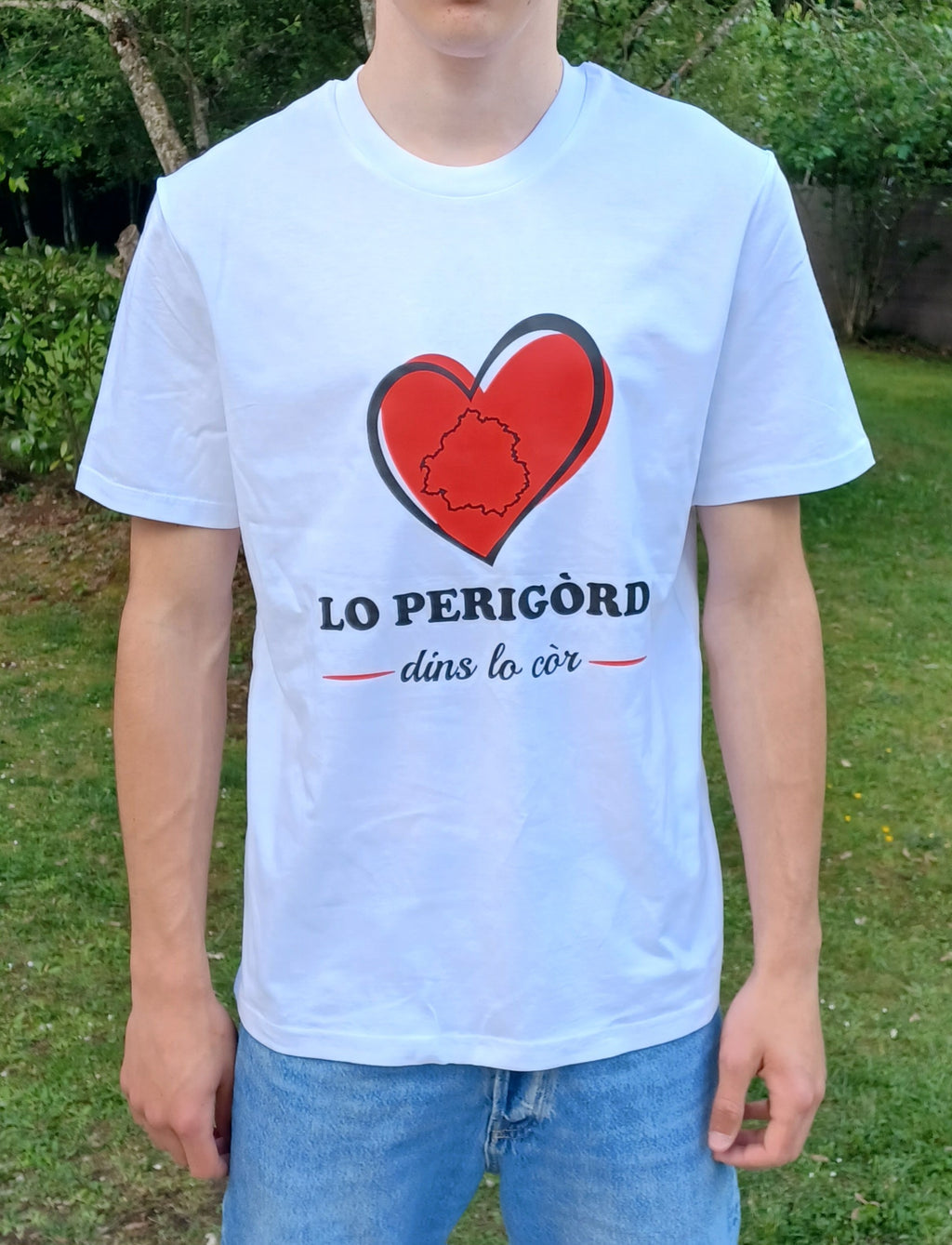 T-shirt "Lo Perigòrd dins lo còr" blanc