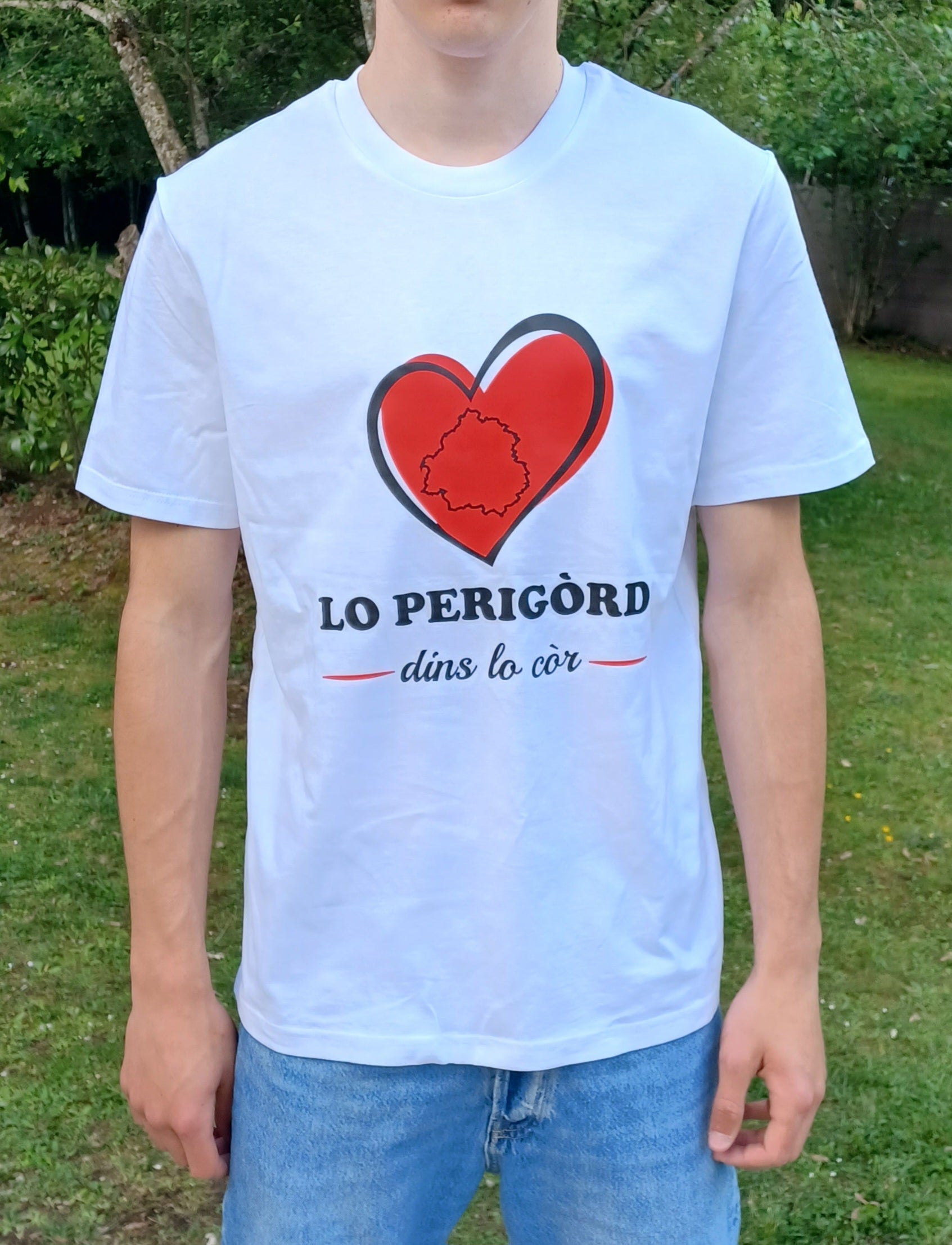 T-shirt "Lo Perigòrd dins lo còr" blanc