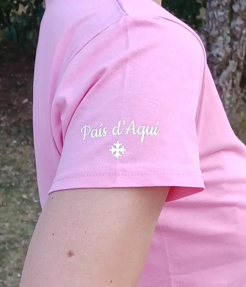 T-shirt "Lo chamin" femme rose
