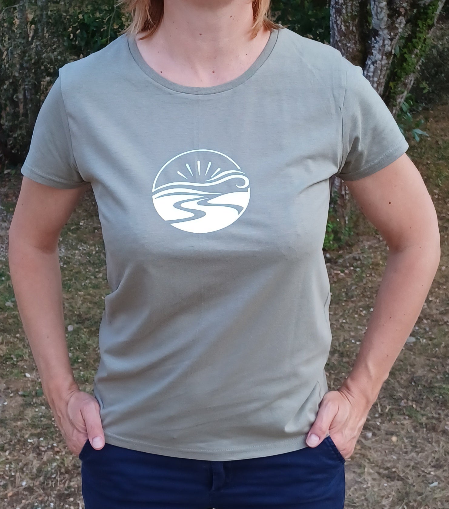 T-shirt "Lo chamin" femme kaki
