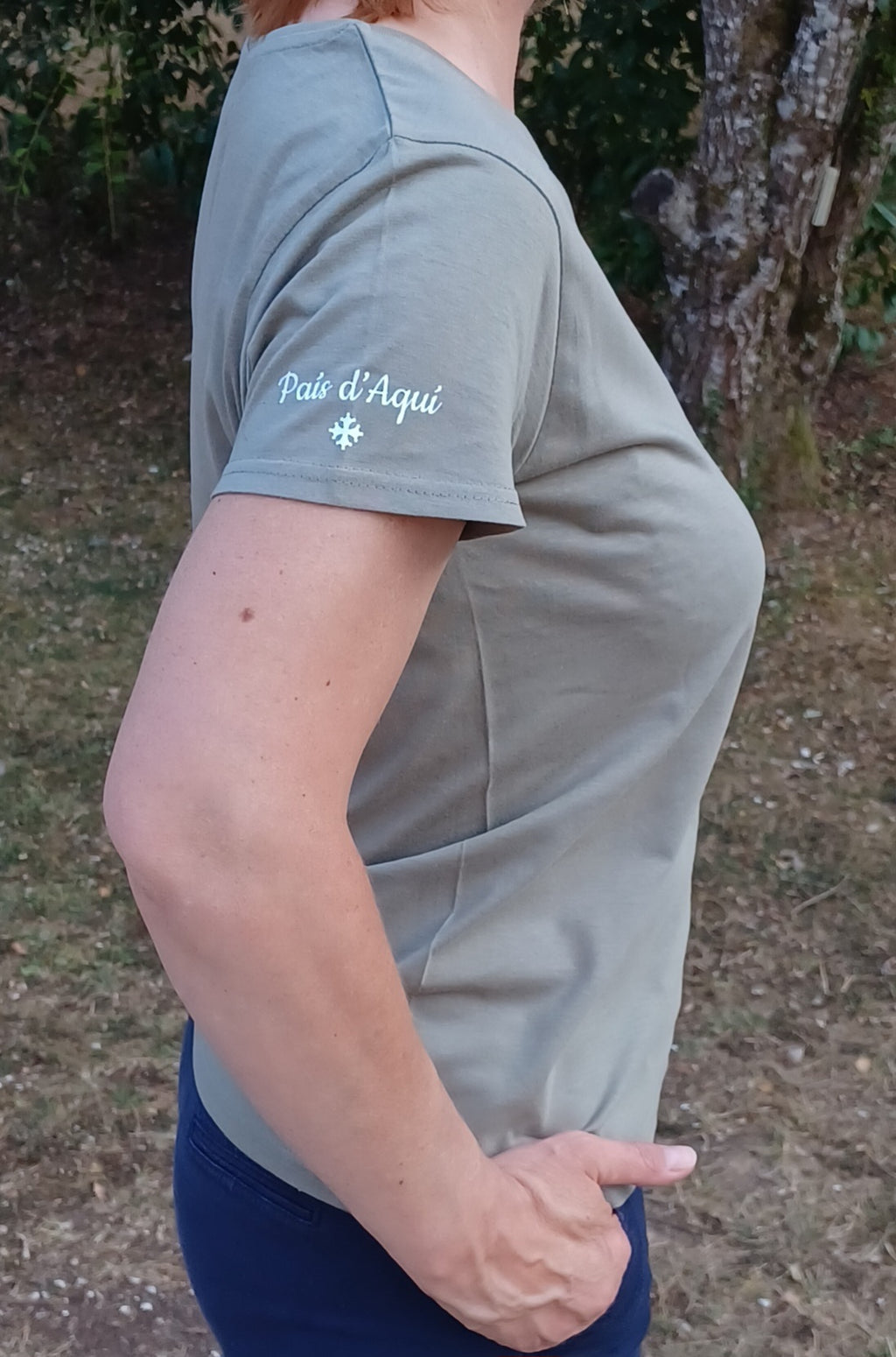 T-shirt "Lo chamin" femme kaki