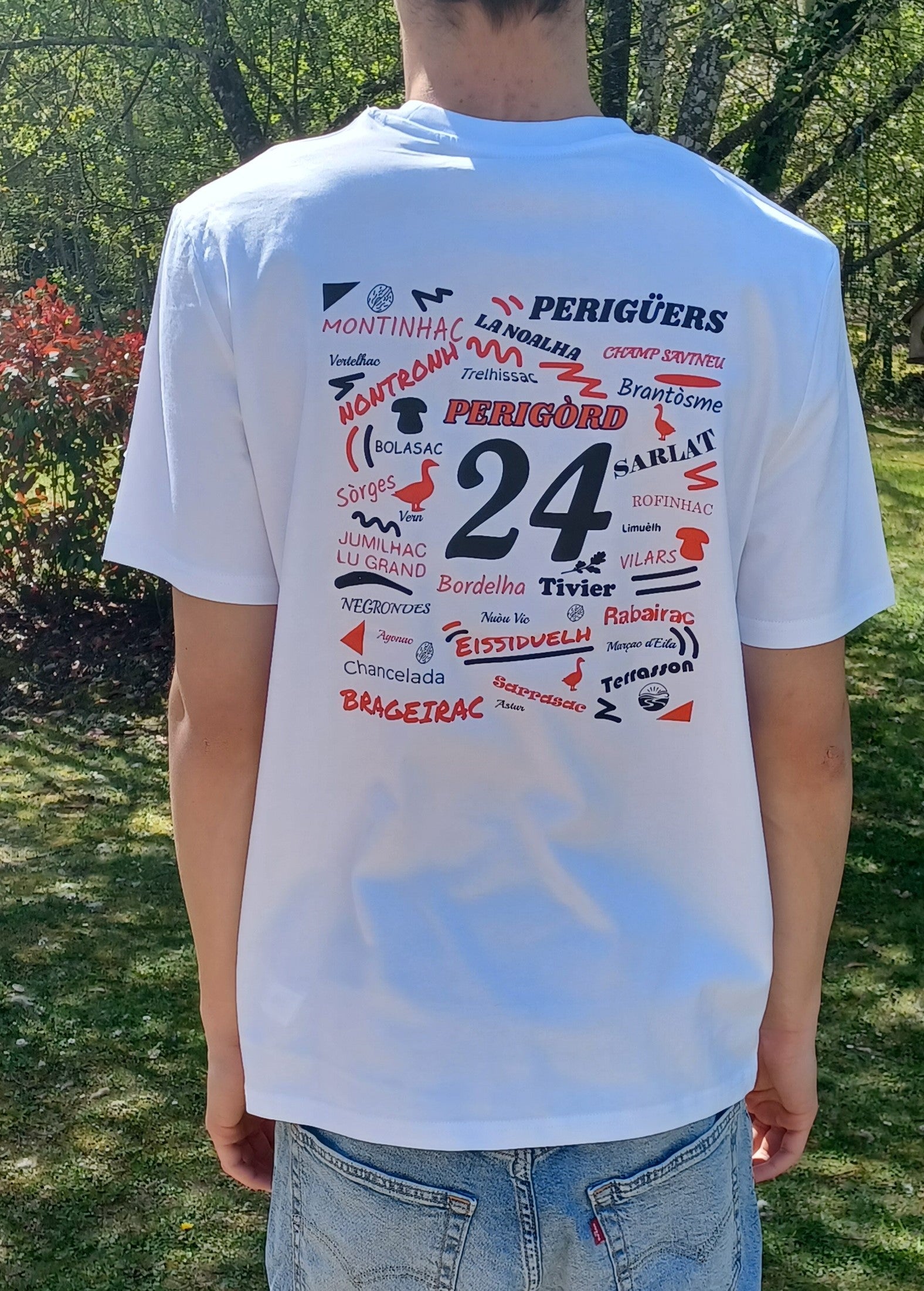 T-shirt “Périgord 24” – blanc unisexe