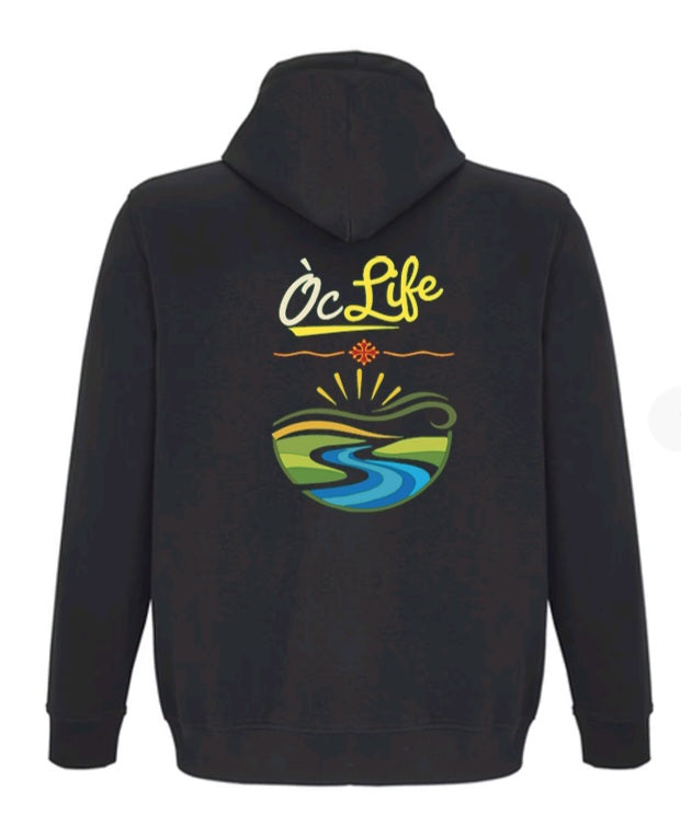 sweat zippé noir Òc Life