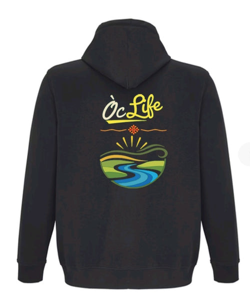 sweat zippé noir Òc Life
