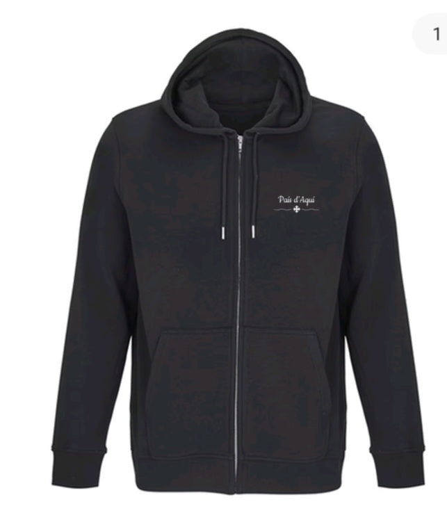 sweat zippé noir Òc Life
