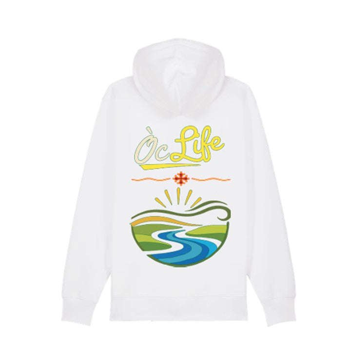 Sweat zippé blanc Òc Life