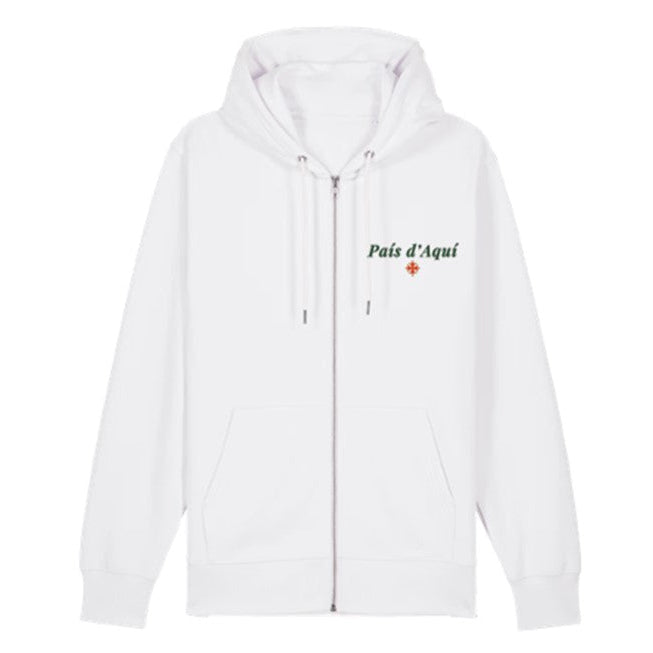 Sweat zippé blanc Òc Life